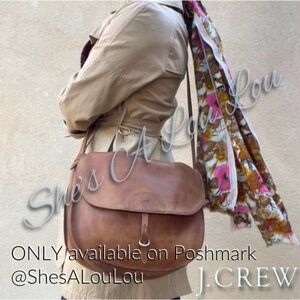 J.Crew • RARE VTG • Genuine Leather Postal Satchel Crossbody Bag & Wool Scarf